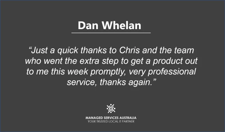 Dansreview.png Customer review at MSA